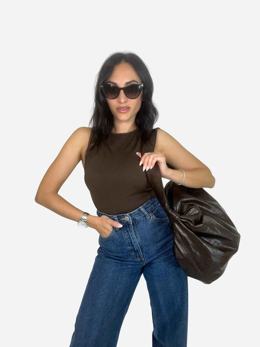 EVELYN SOFT HOBO BAG - DARK CHOCOLATE