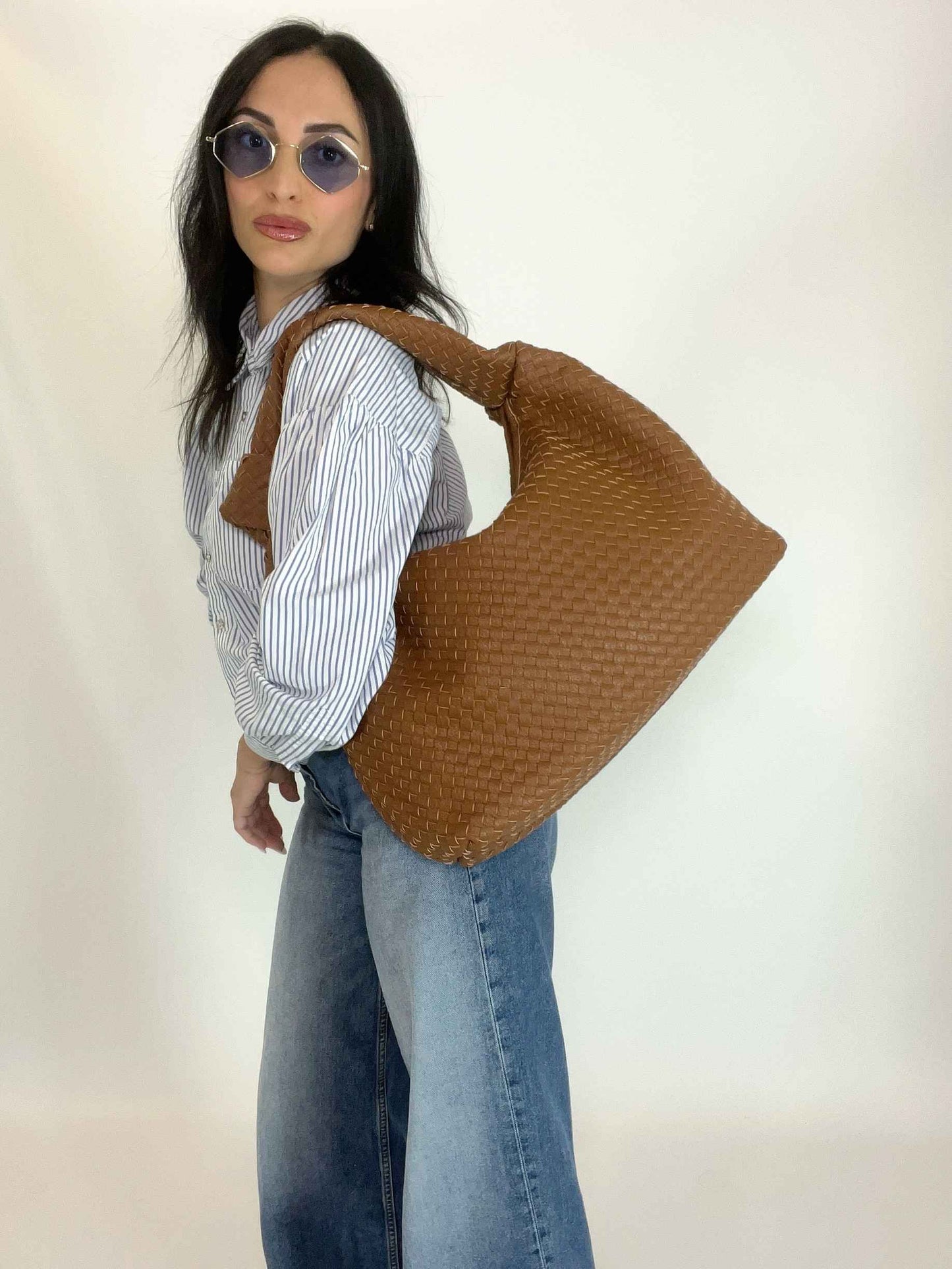 JADE BIG - HOBO BAG COGNAC