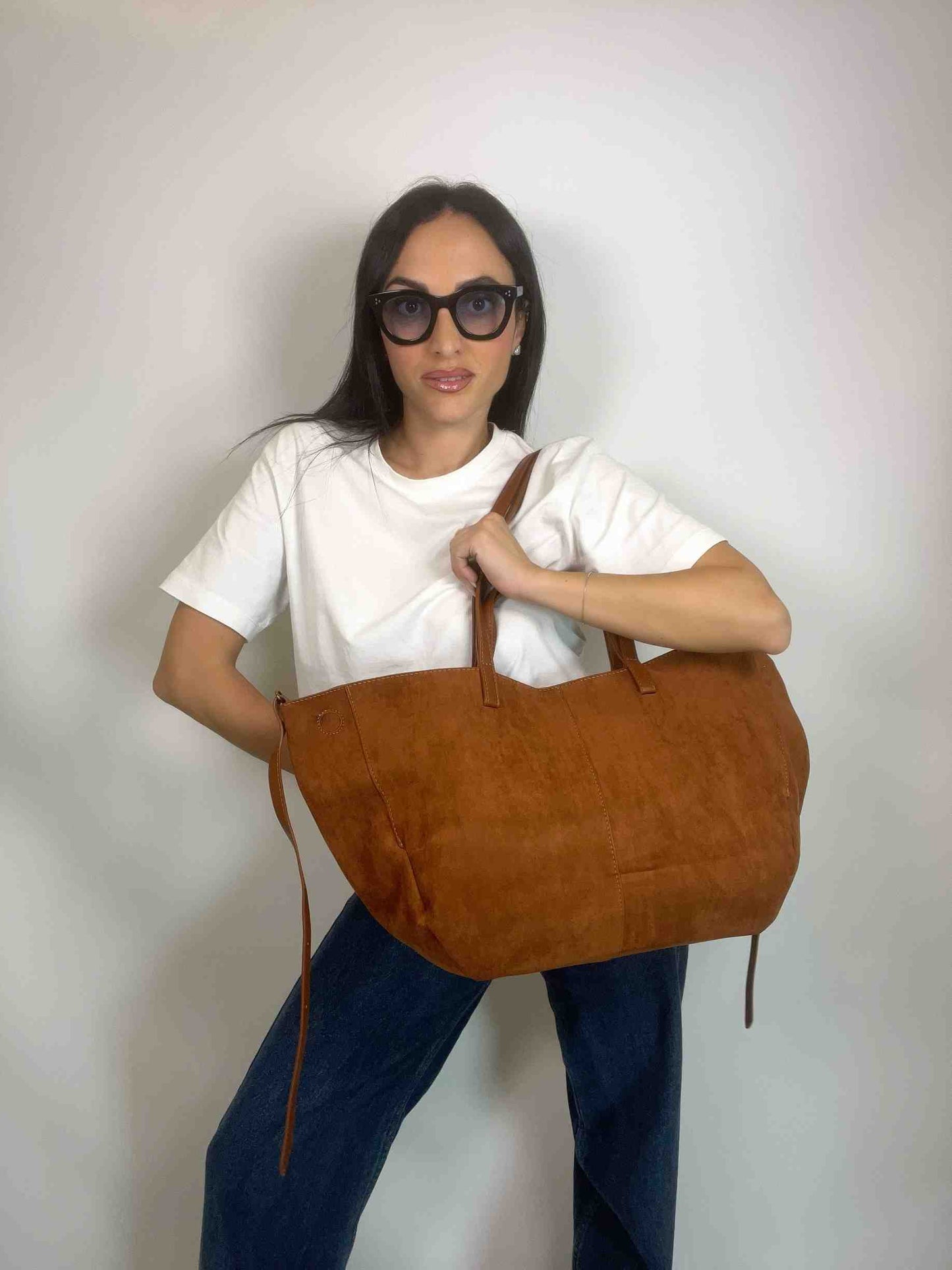 MIA- SUEDE BAG CARAMEL BROWN