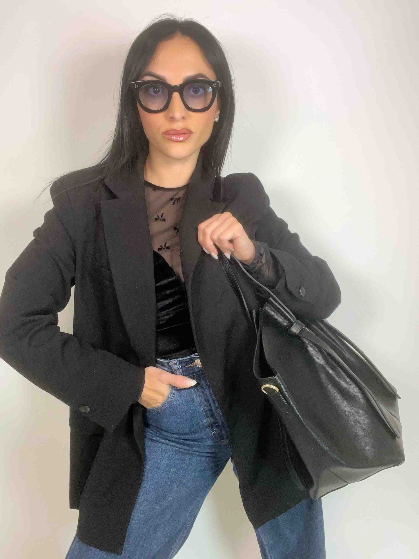 KIM STRUCTURED BAG - BLACK