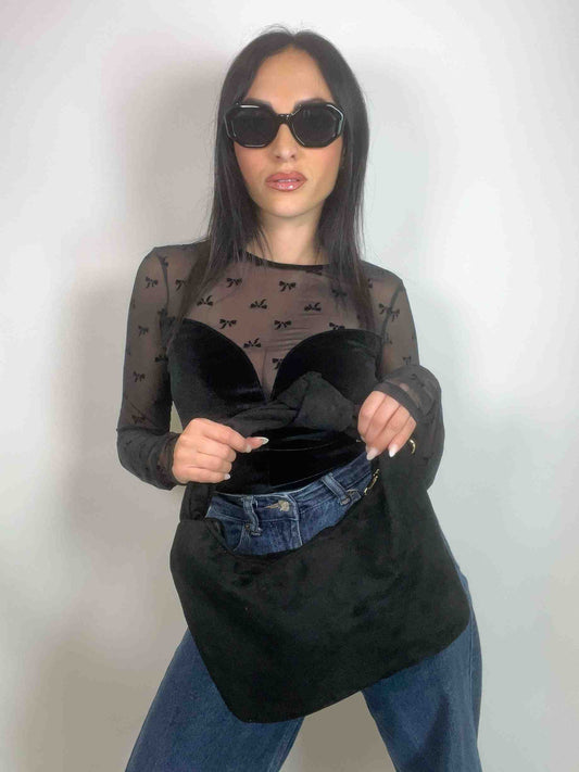 JOLIE MIDI - SUEDE KNOT BAG BLACK