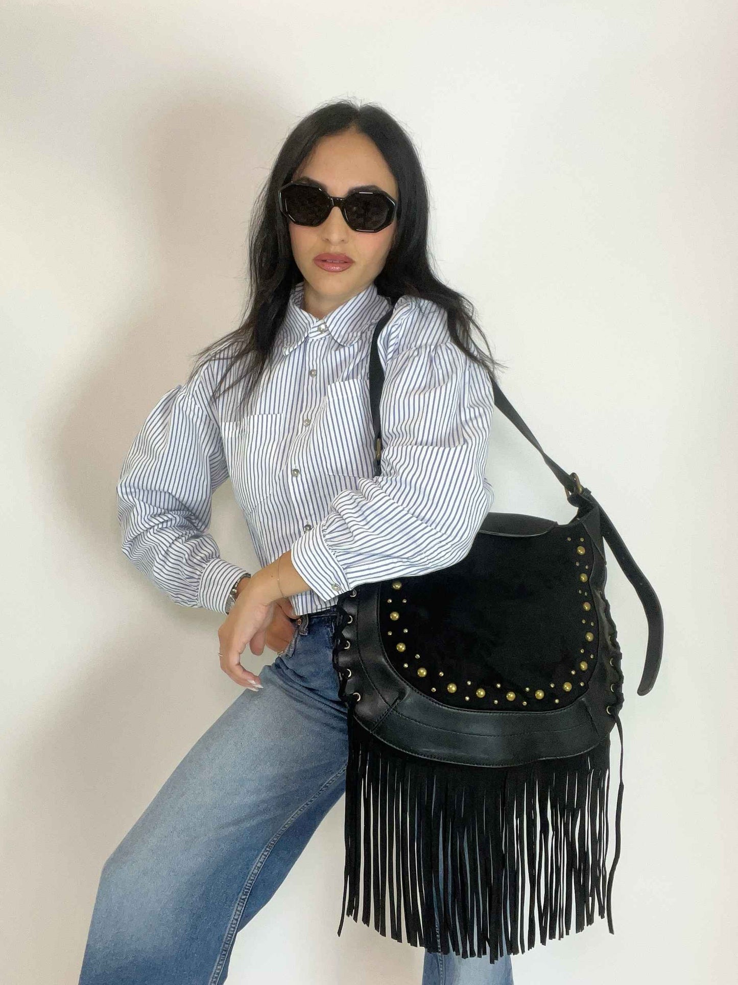 SIERRA - FRINGE BAG BLACK
