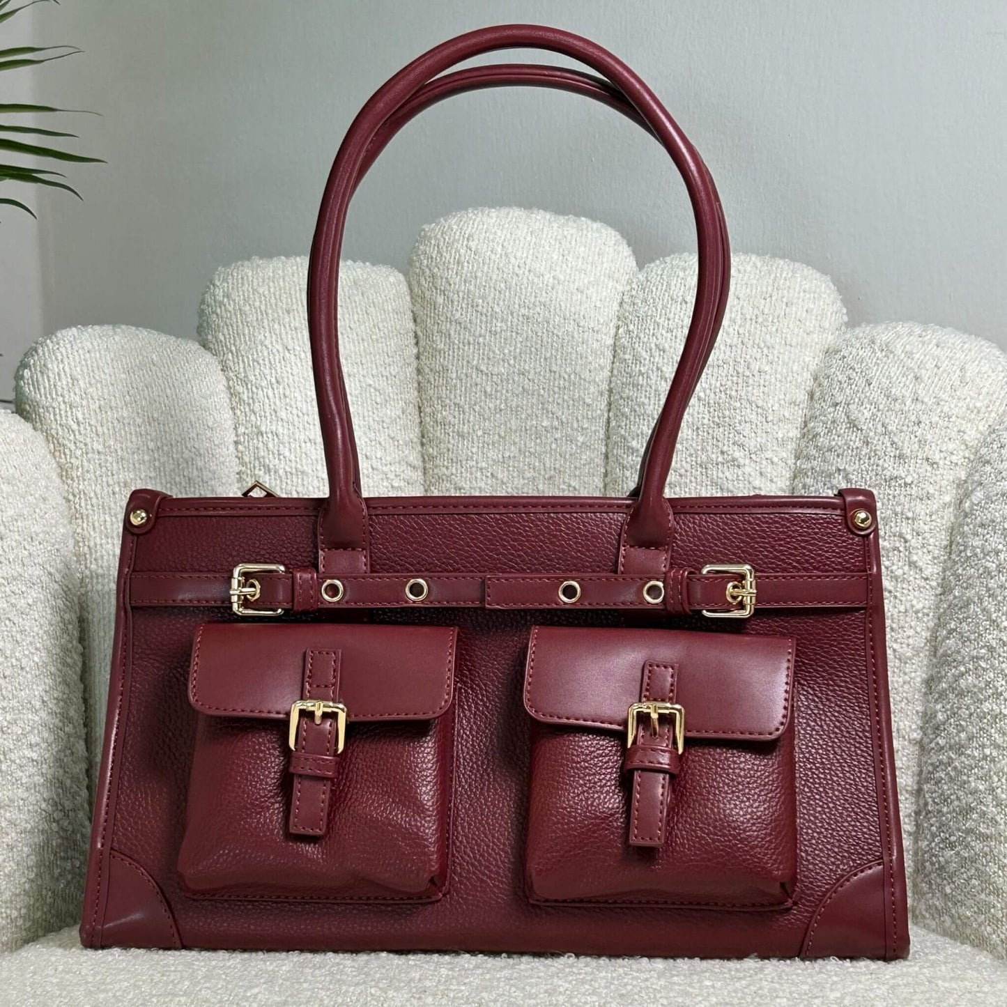 IVY - STRUCTURED BAG WINE RED