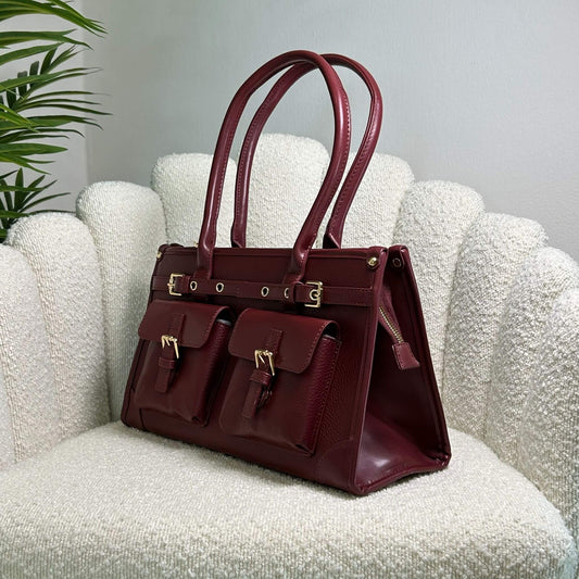 IVY - STRUCTURED BAG WINE RED