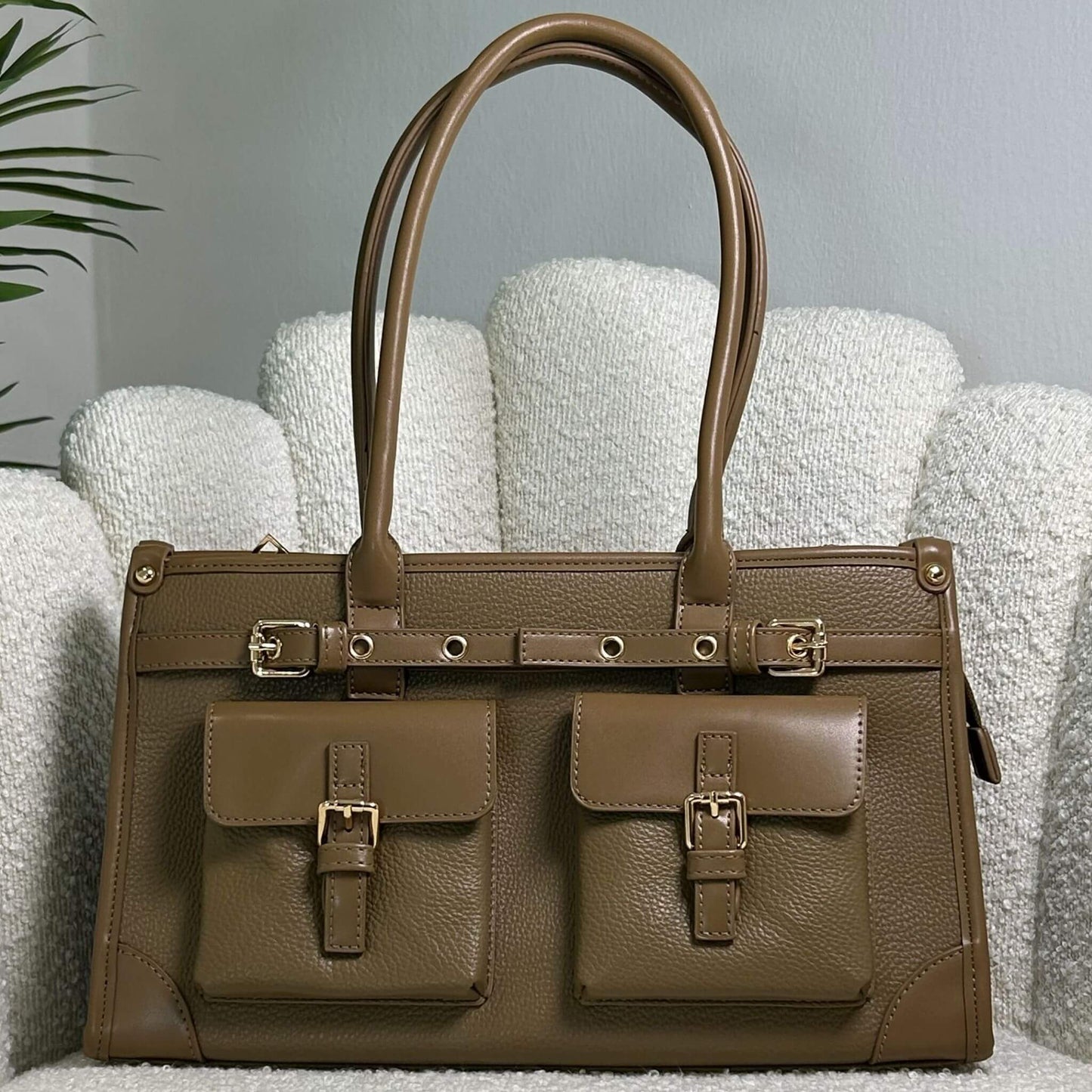 IVY - STRUCTURED BAG OLIVE TAUPE