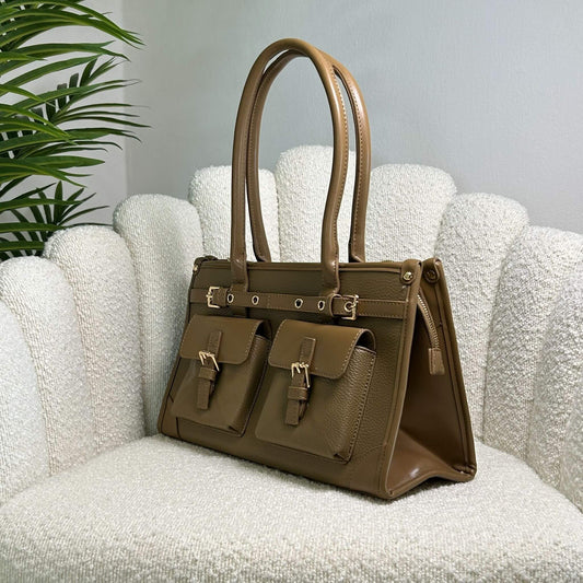 IVY - STRUCTURED BAG OLIVE TAUPE