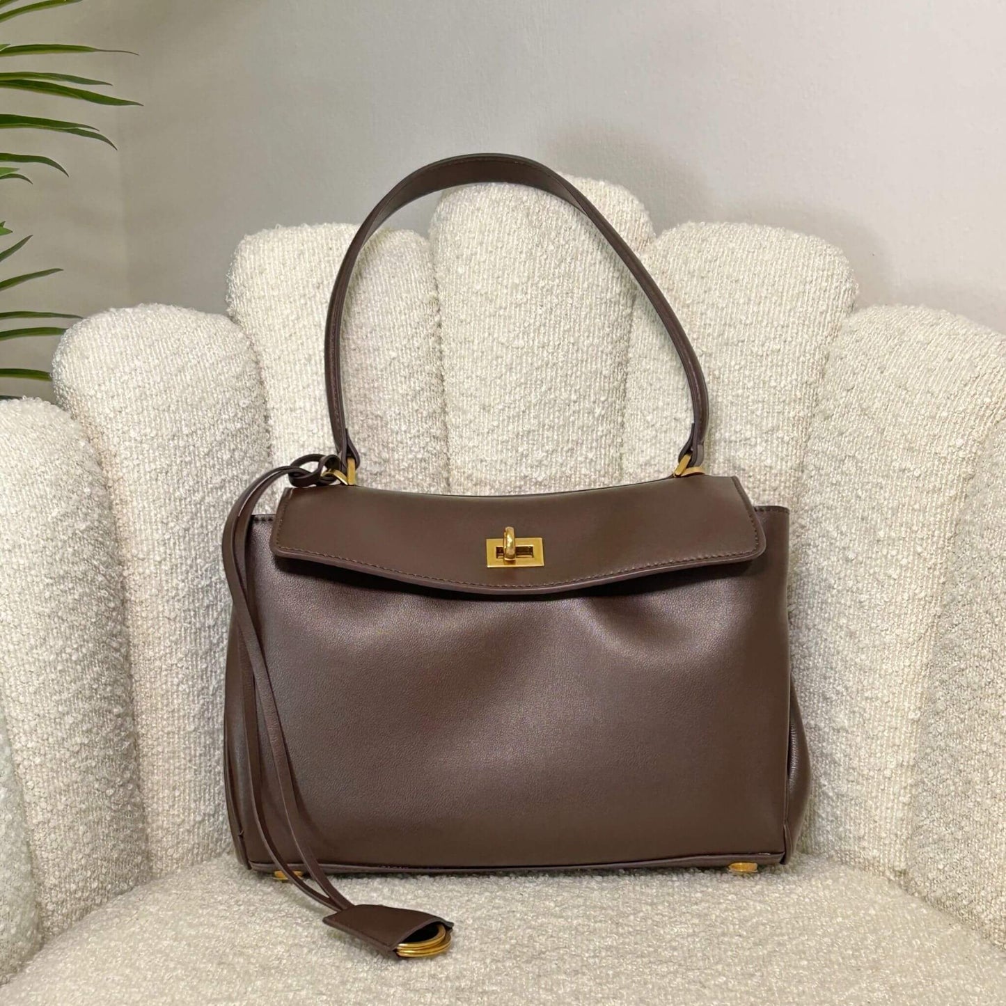 DALLAS MEDIUM - TOP HANDLE BAG DARK CHOCOLATE