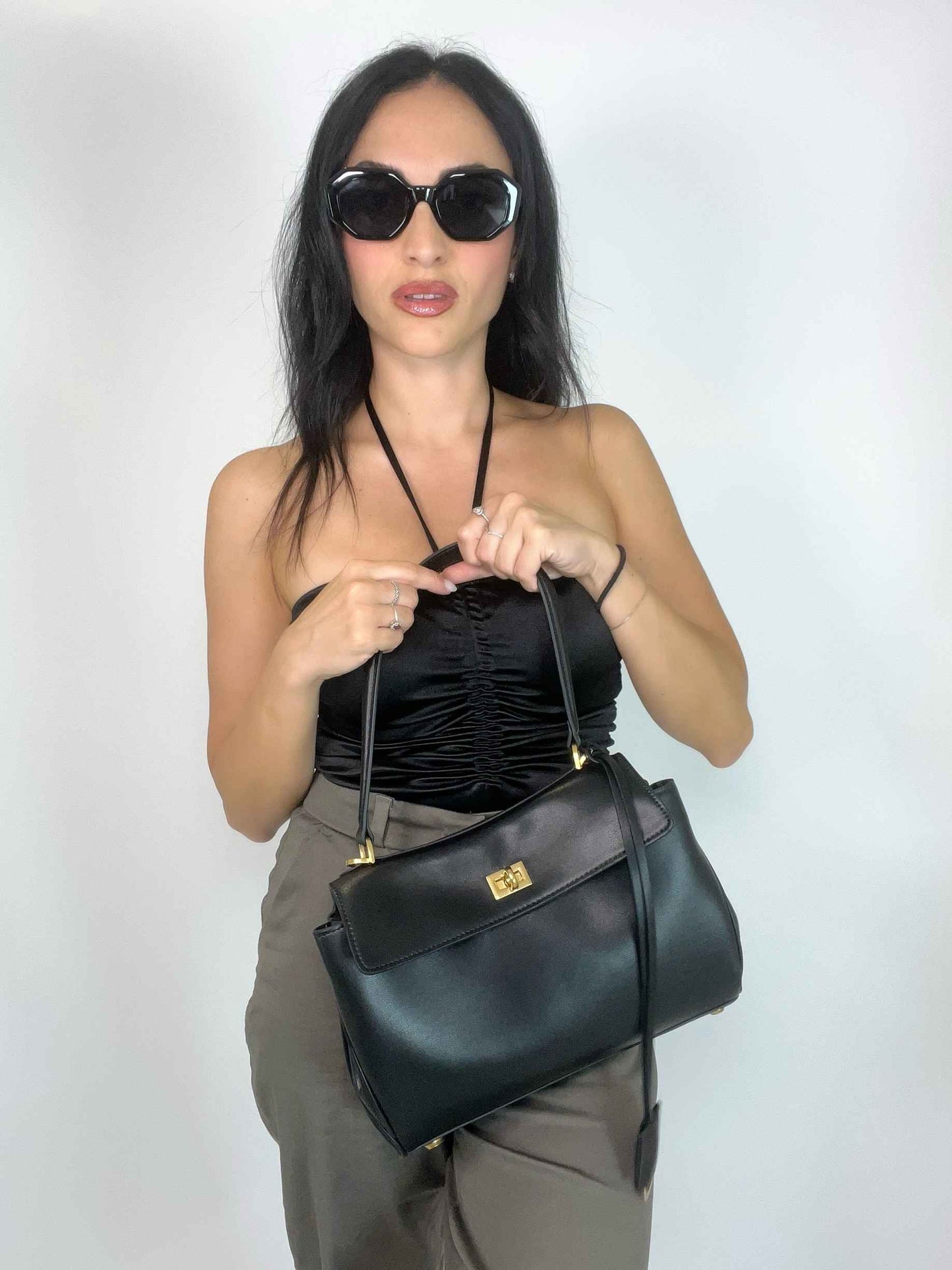 DALLAS MEDIUM - TOP HANDLE BAG BLACK