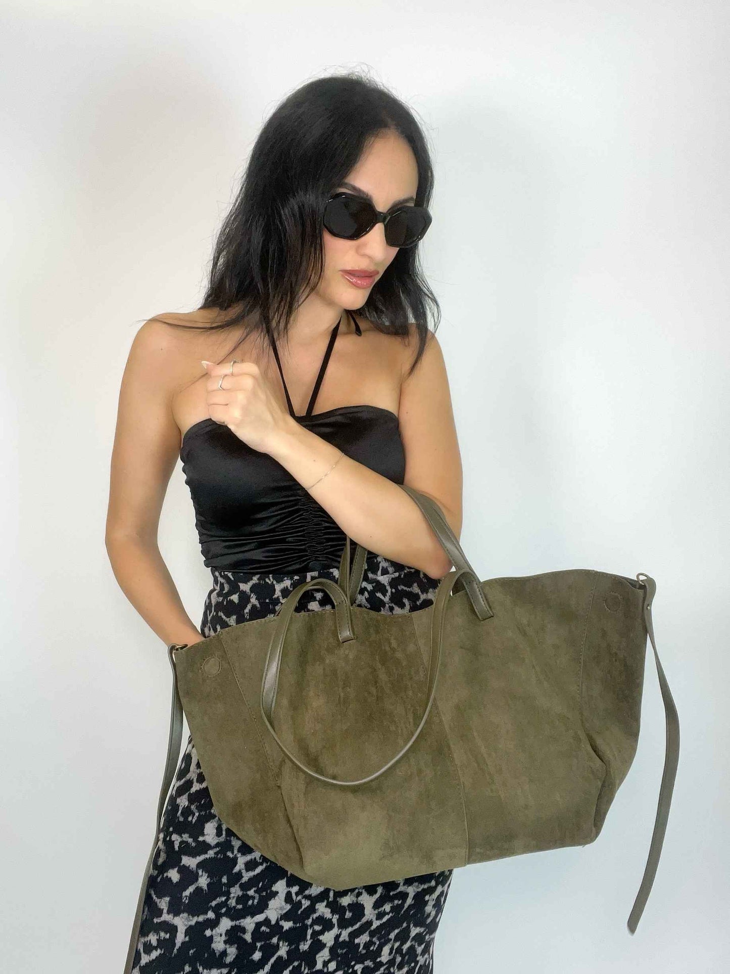 MIA- SUEDE BAG OLIVE GREEN