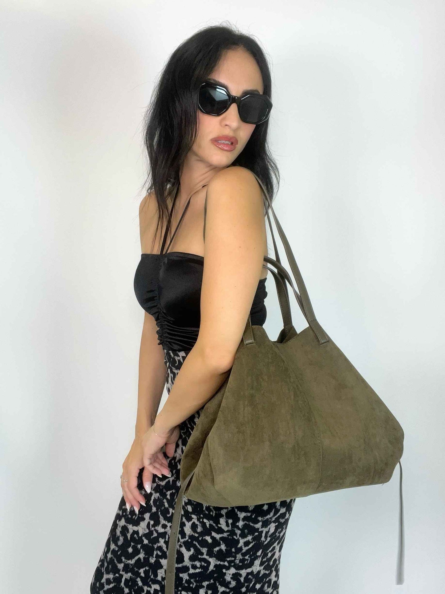 MIA- SUEDE BAG OLIVE GREEN