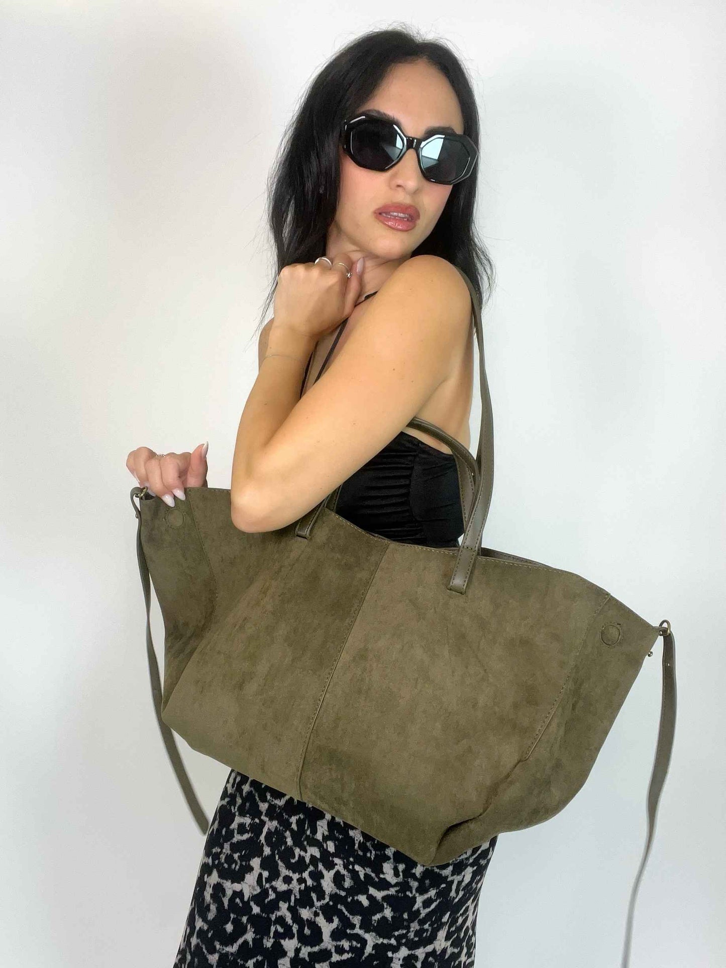 MIA- SUEDE BAG OLIVE GREEN