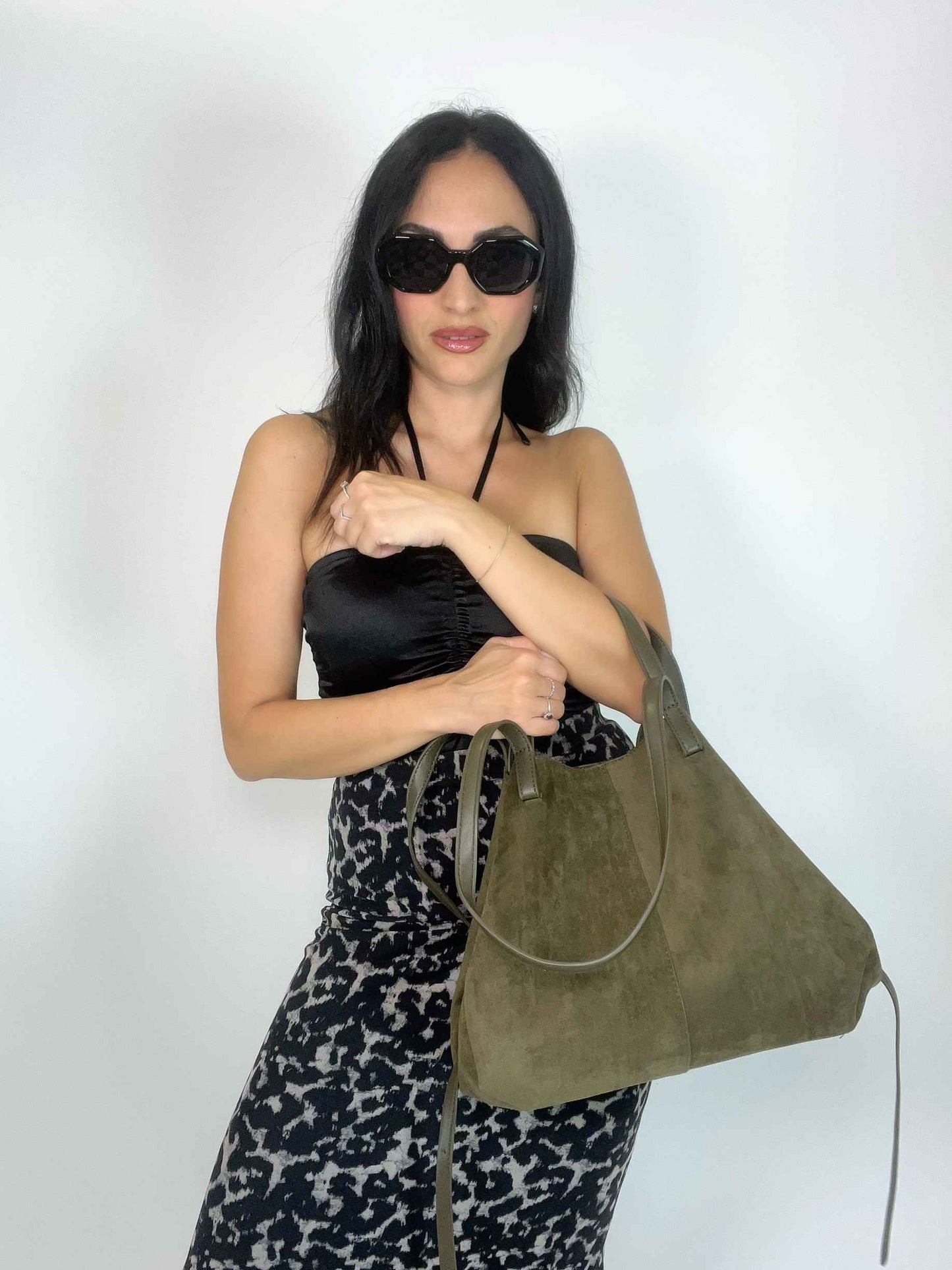 MIA- SUEDE BAG OLIVE GREEN