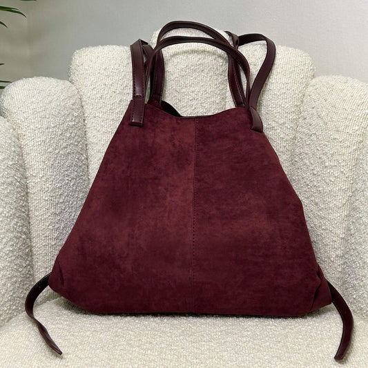 MIA- SUEDE BAG WINE RED