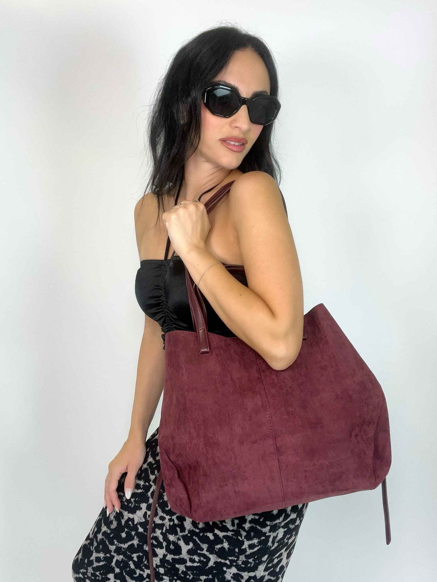 MIA- SUEDE BAG WINE RED