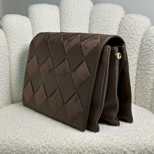 VICTORIA - SQUARE CLUTCH DARK CHOCOLATE