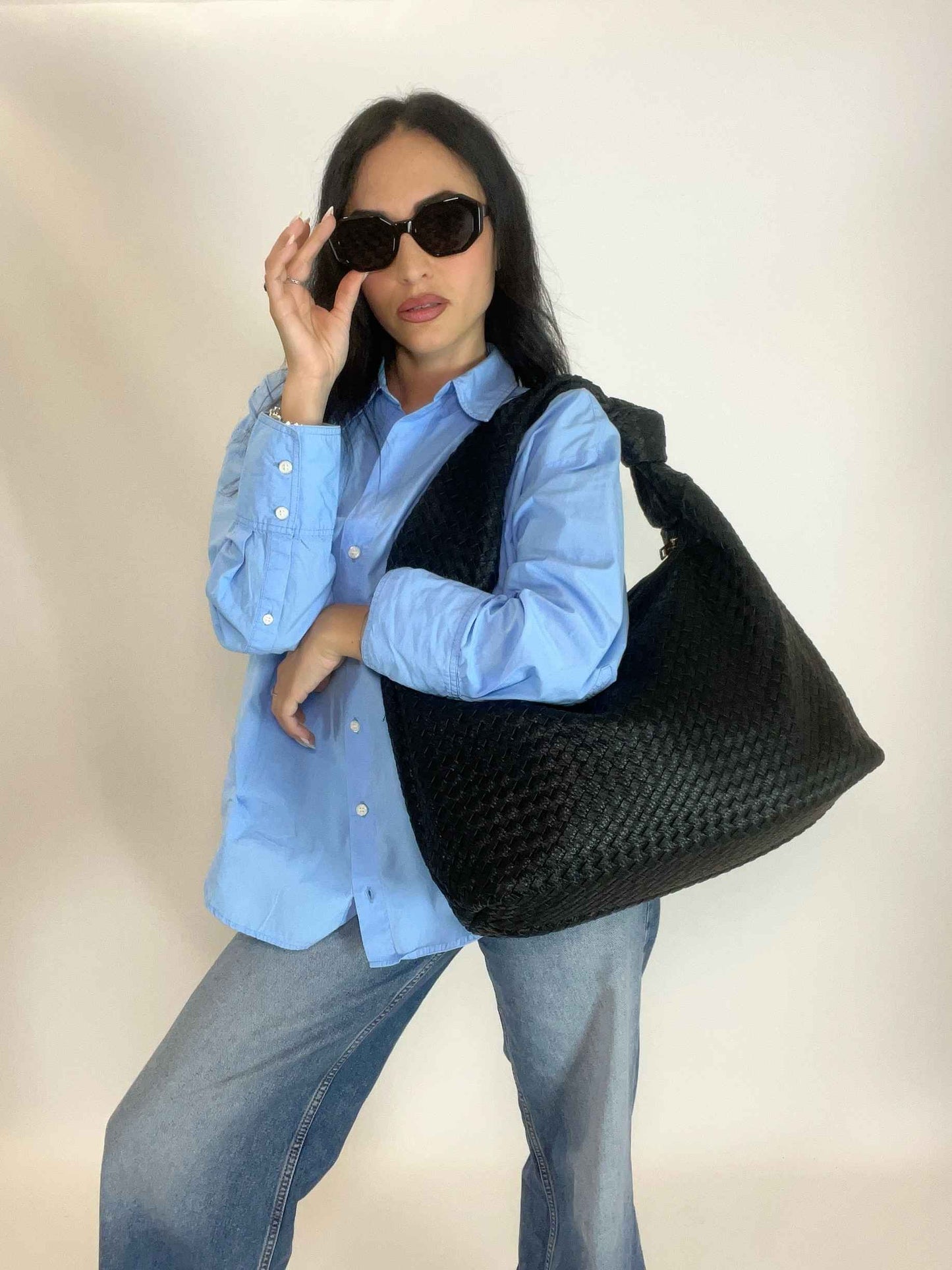 JADE BIG - HOBO BAG BLACK