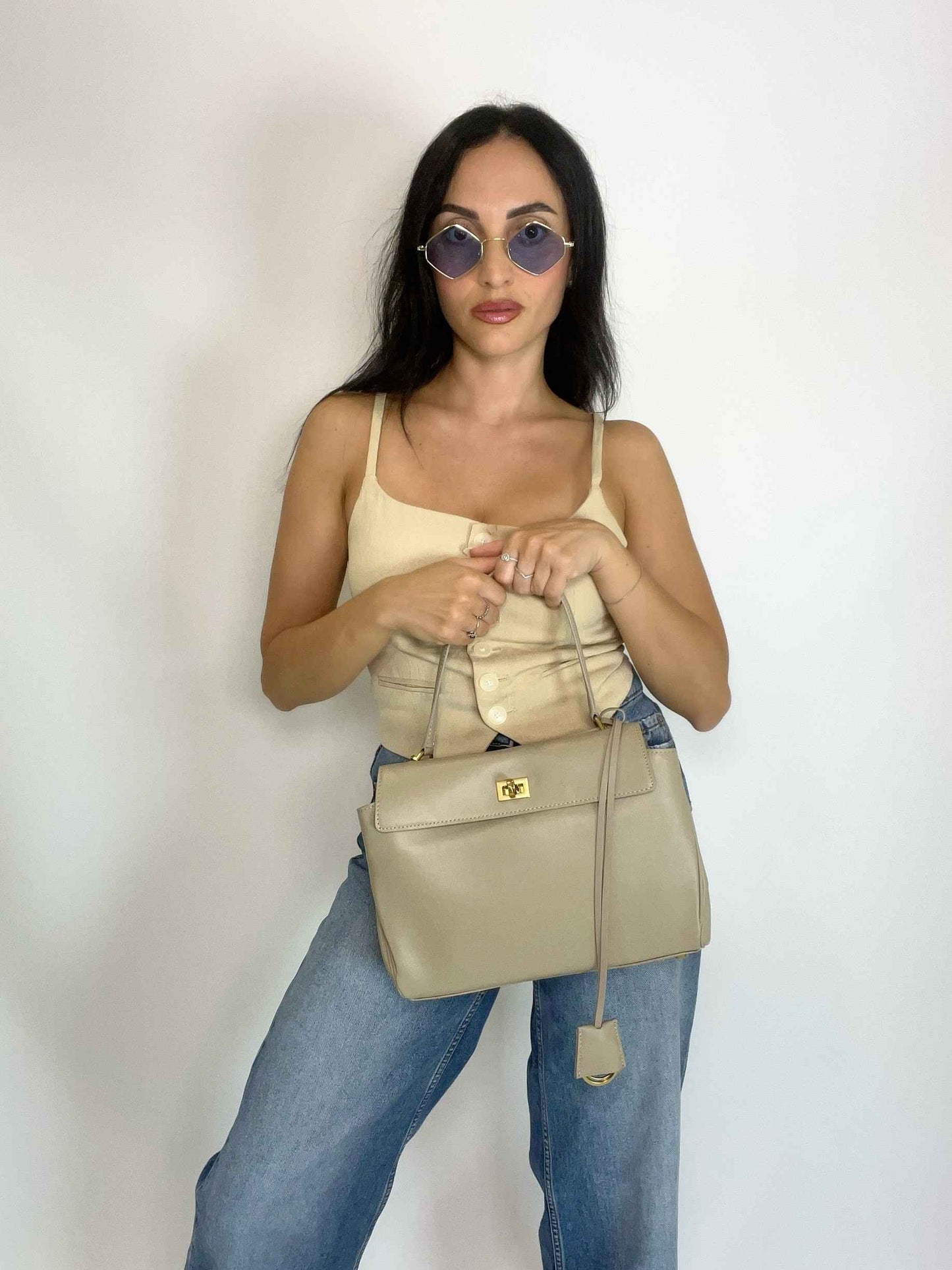 DALLAS MEDIUM - TOP HANDLE BAG TAUPE