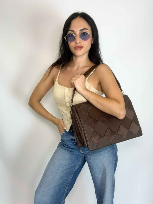 VICTORIA - SQUARE CLUTCH DARK CHOCOLATE