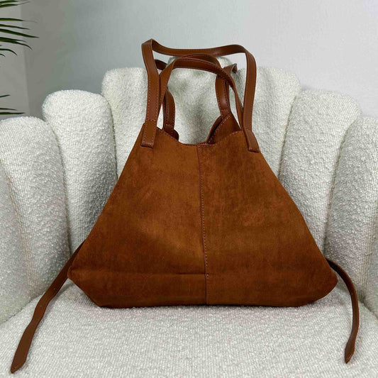 MIA- SUEDE BAG CARAMEL BROWN