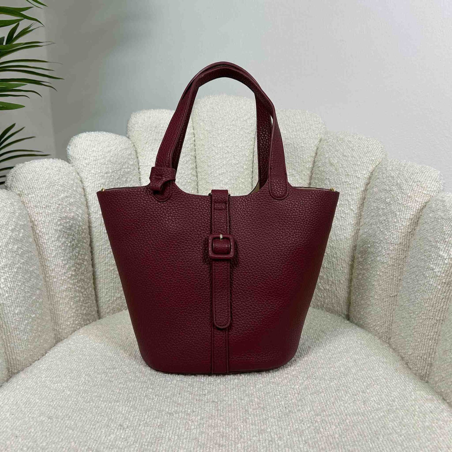 CLARA BUCKET BAG - WINE RED