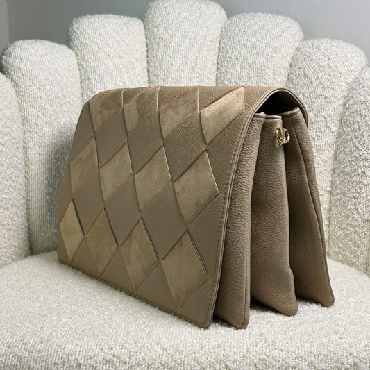 VICTORIA - SQUARE CLUTCH SAND BEIGE