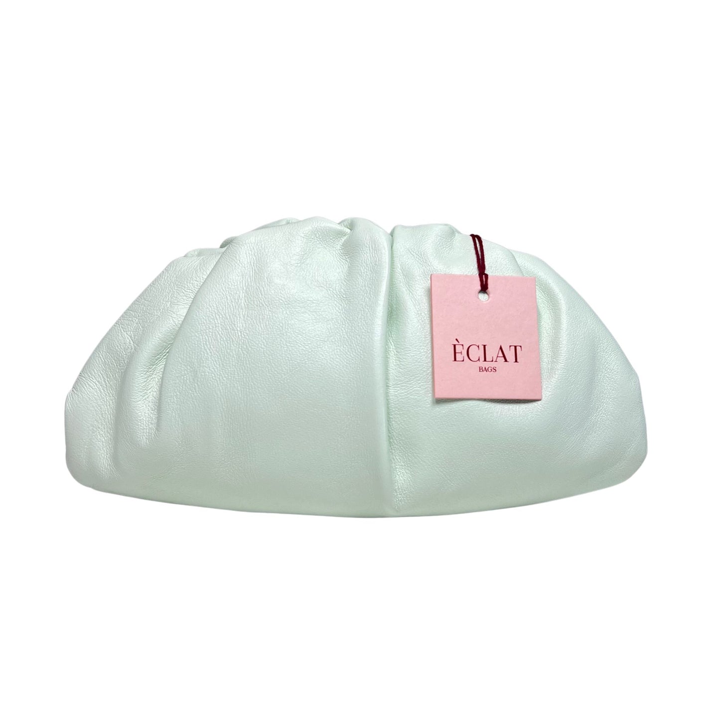 Mini pouch in pelle color menta stile Bottega Veneta, clutch elegante ÉCLAT Bags fatta a mano