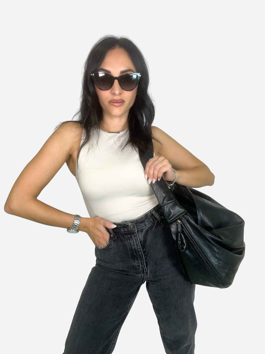 EVELYN SOFT HOBO BAG - BLACK