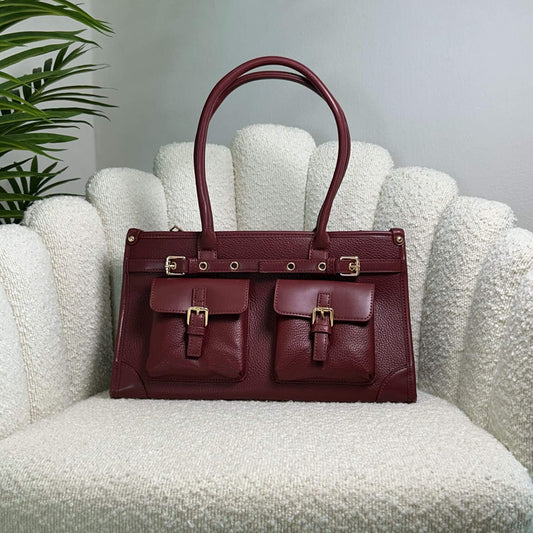 IVY - STRUCTURED BAG WINE RED