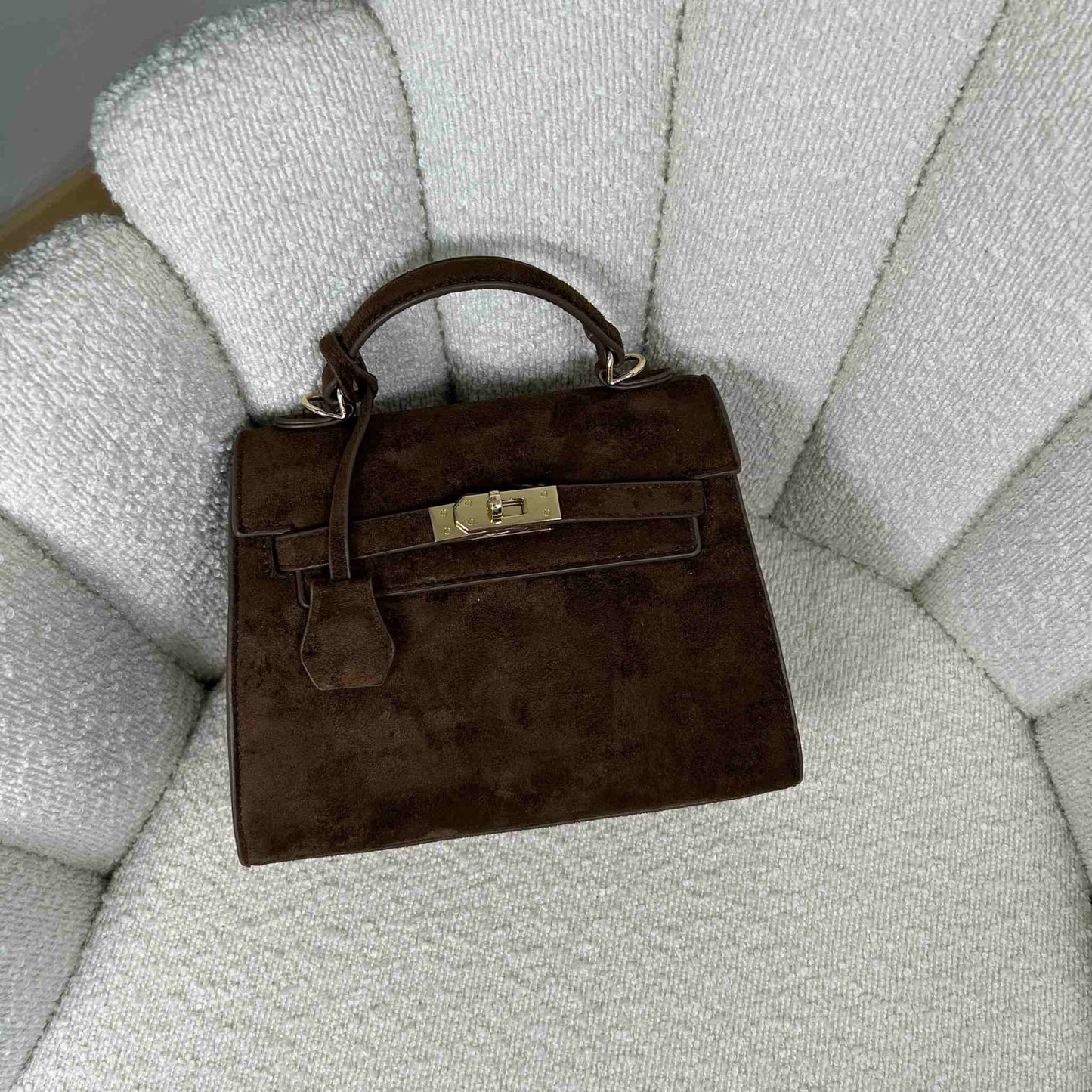 KELLY MIDI SUEDE BAG - ESPRESSO