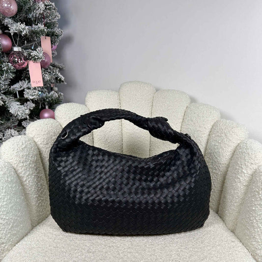 JADE MIDI - HOBO BAG BLACK