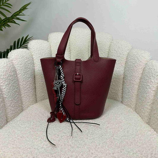 CLARA BUCKET BAG - WINE RED