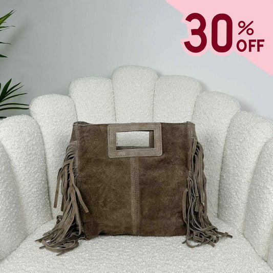 MAYA BOHO FRINGE BAG - SANDSTONE