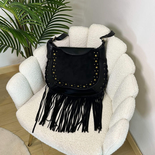 SIERRA - FRINGE BAG BLACK