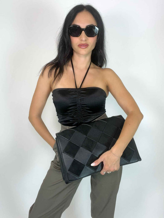VICTORIA - SQUARE CLUTCH BLACK