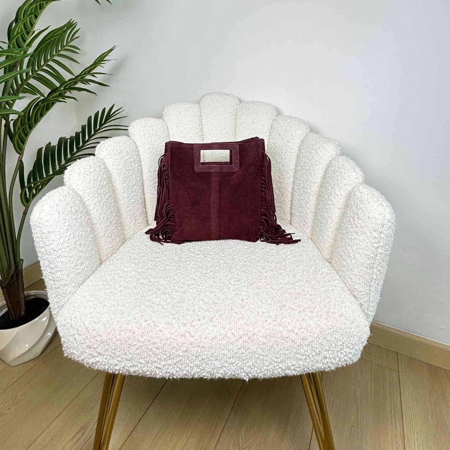 MAYA BOHO FRINGE BAG - BURGUNDY