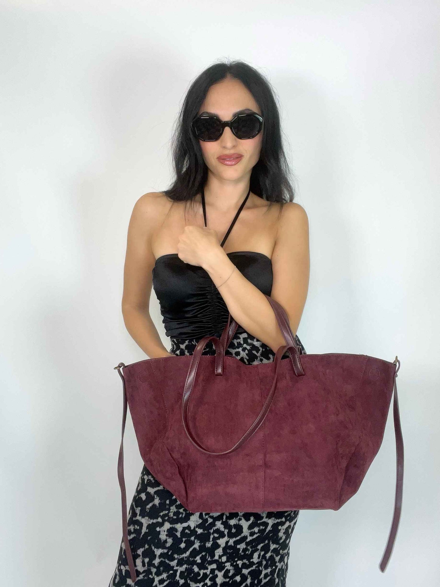 MIA- SUEDE BAG WINE RED