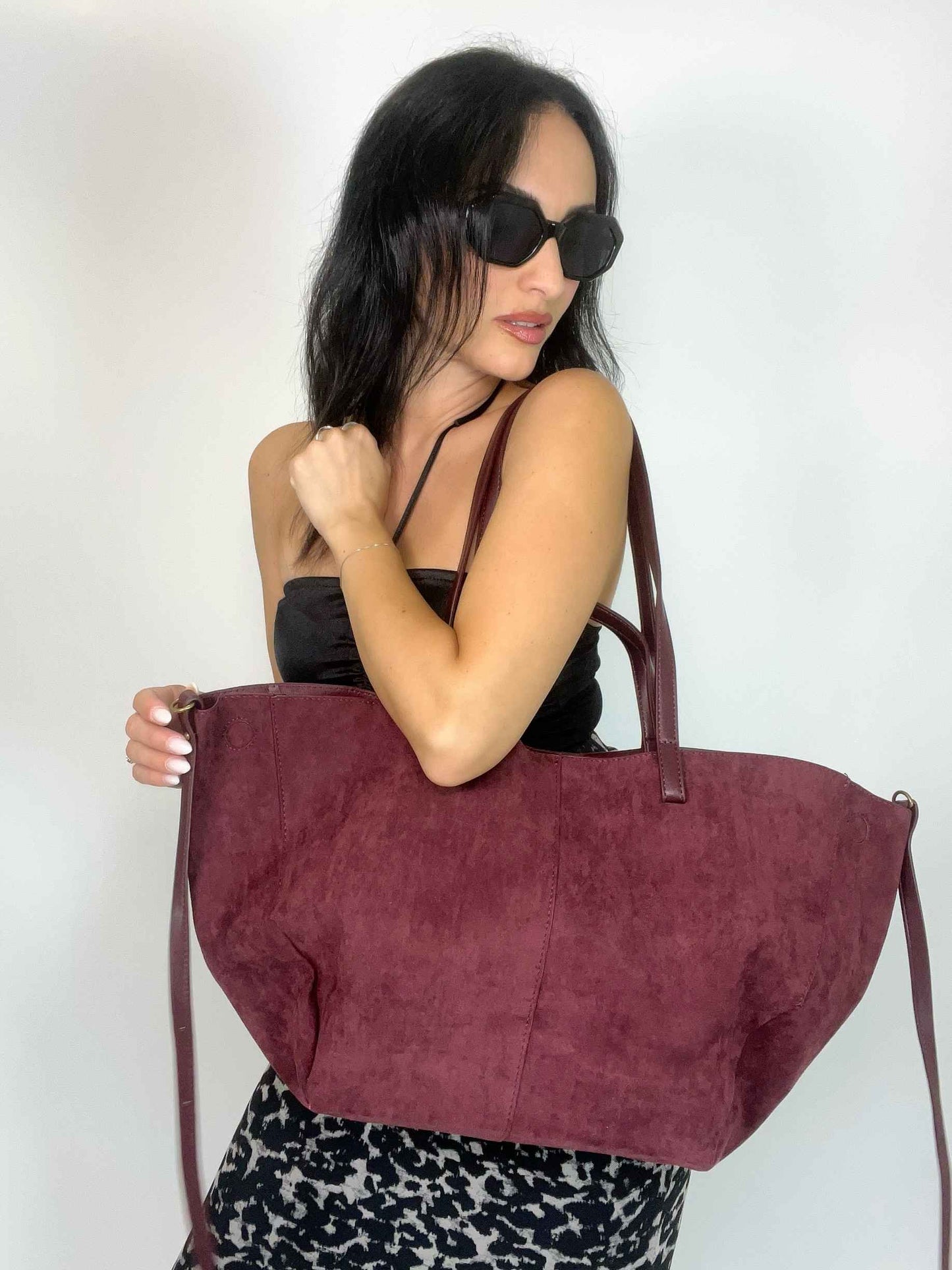 MIA- SUEDE BAG WINE RED