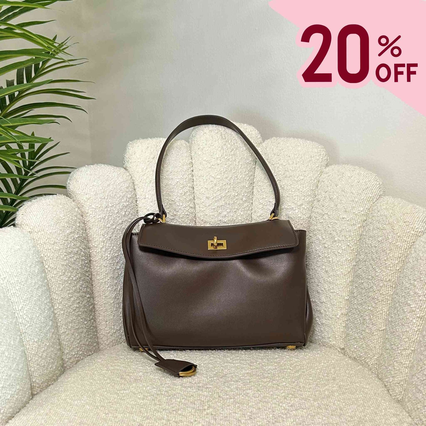 DALLAS MEDIUM - TOP HANDLE BAG DARK CHOCOLATE