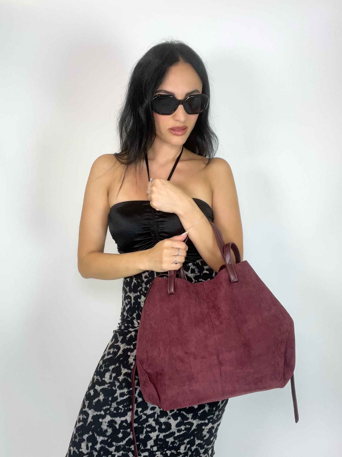 MIA- SUEDE BAG WINE RED