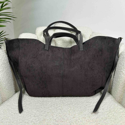 MIA- SUEDE BAG GRAPHITE GREY