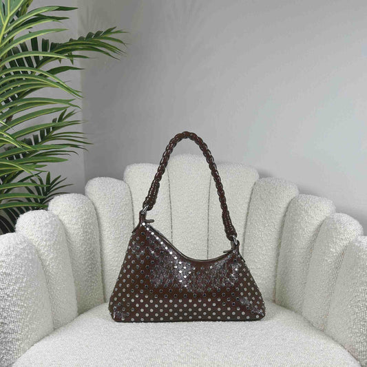 GRACE GLOSSY MINI BAG - CHOCOLATE