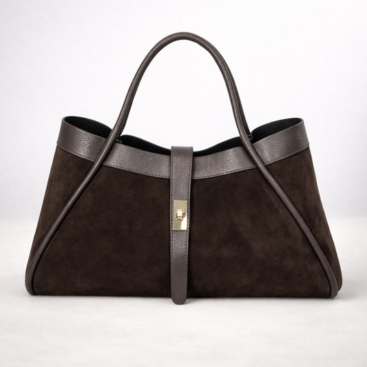 MUSA - THE SUEDE HANDLE BAG - COFFEE BEAN