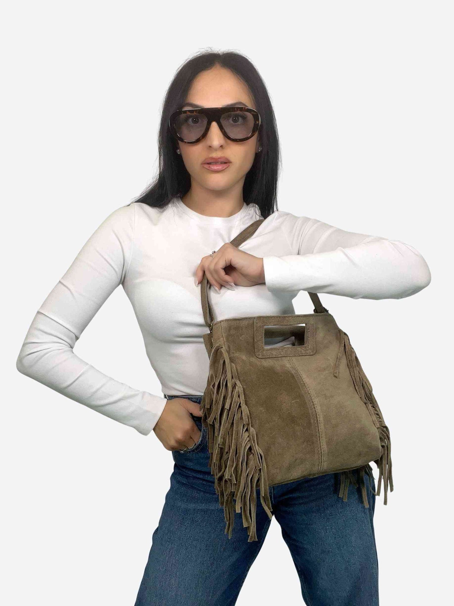 MAYA BOHO FRINGE BAG - SANDSTONE