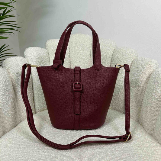 CLARA BUCKET BAG - WINE RED