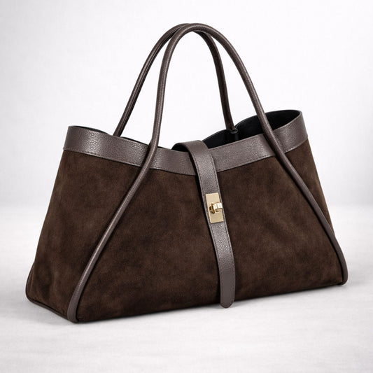 MUSA - THE SUEDE HANDLE BAG - COFFEE BEAN