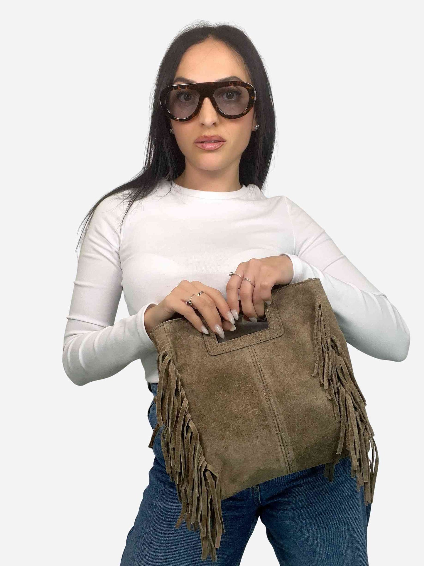 MAYA BOHO FRINGE BAG - SANDSTONE