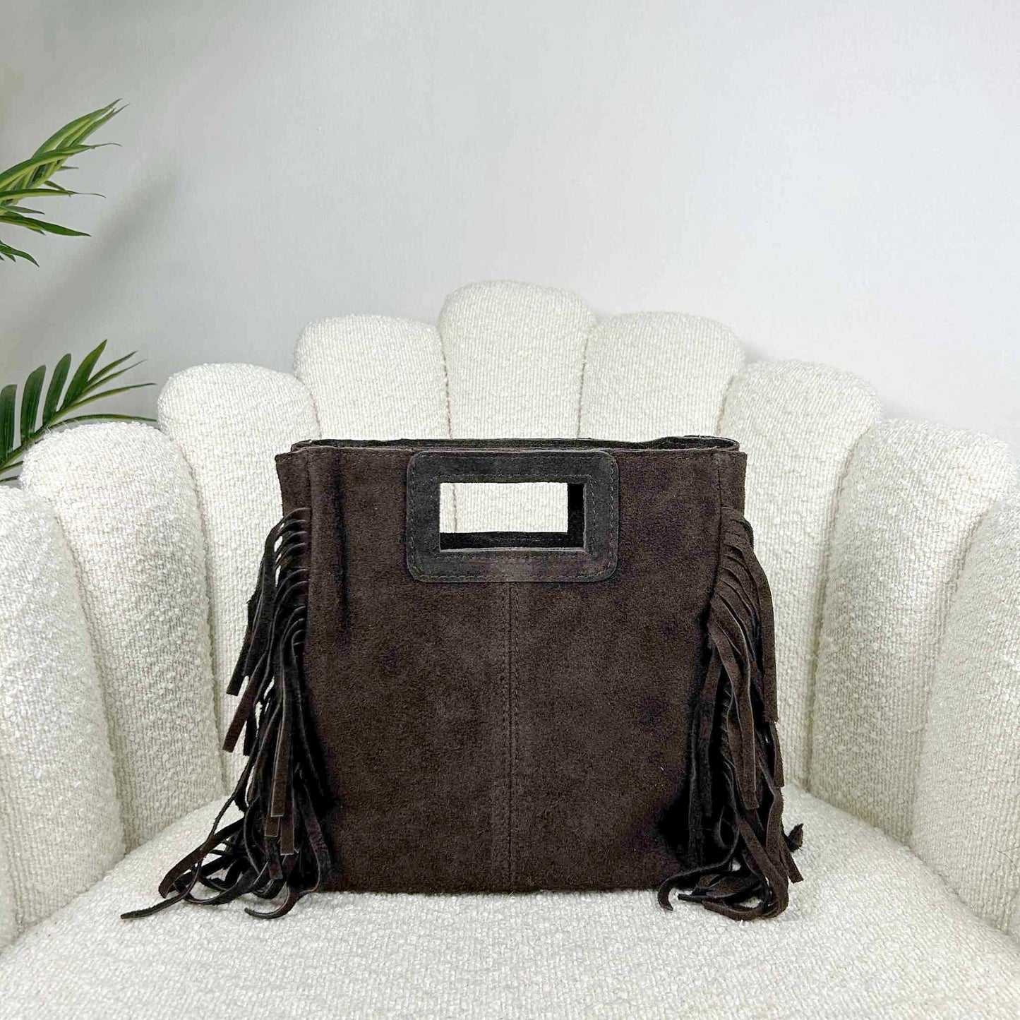 MAYA BOHO FRINGE BAG - DARK CHOCOLATE