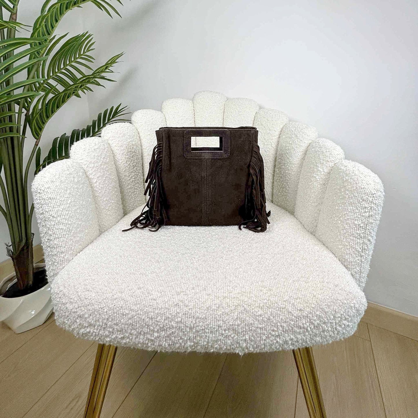 MAYA BOHO FRINGE BAG - DARK CHOCOLATE