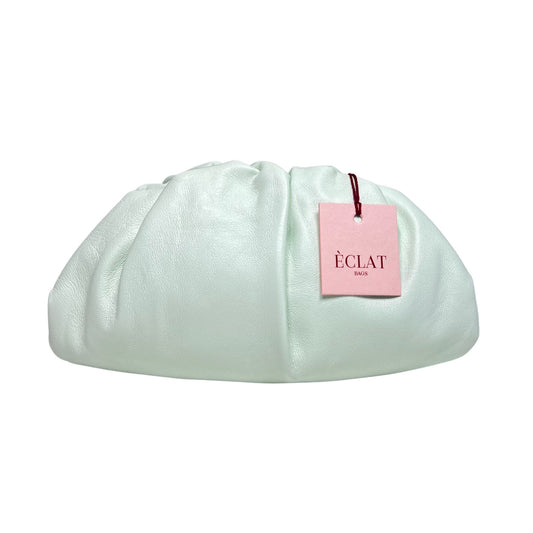 Mini pouch in pelle color menta stile Bottega Veneta, clutch elegante ÉCLAT Bags fatta a mano