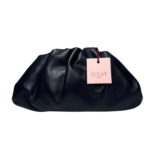 Mini pouch in pelle color nera stile Bottega Veneta, clutch elegante ÉCLAT Bags fatta a mano